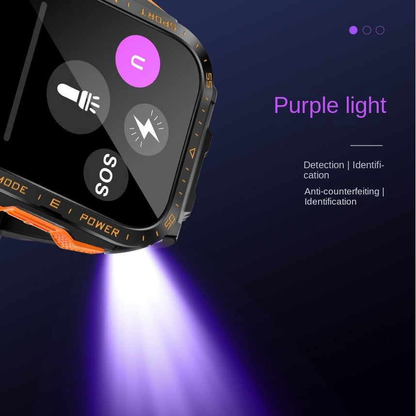 KT79 smartwatch 3ATM waterproof heart rate blood pressure outdoor flashlight three proof sports Bluetooth call