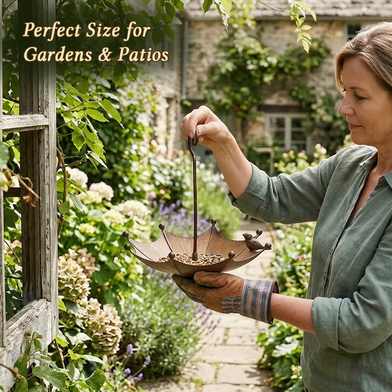 Umbrella Hanging Bird Feeder - Outdoor Iron Tray for Hummingbirds & Wild Birds (Garden & Yard)