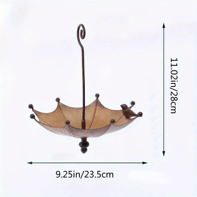 Umbrella Hanging Bird Feeder - Outdoor Iron Tray for Hummingbirds & Wild Birds (Garden & Yard)