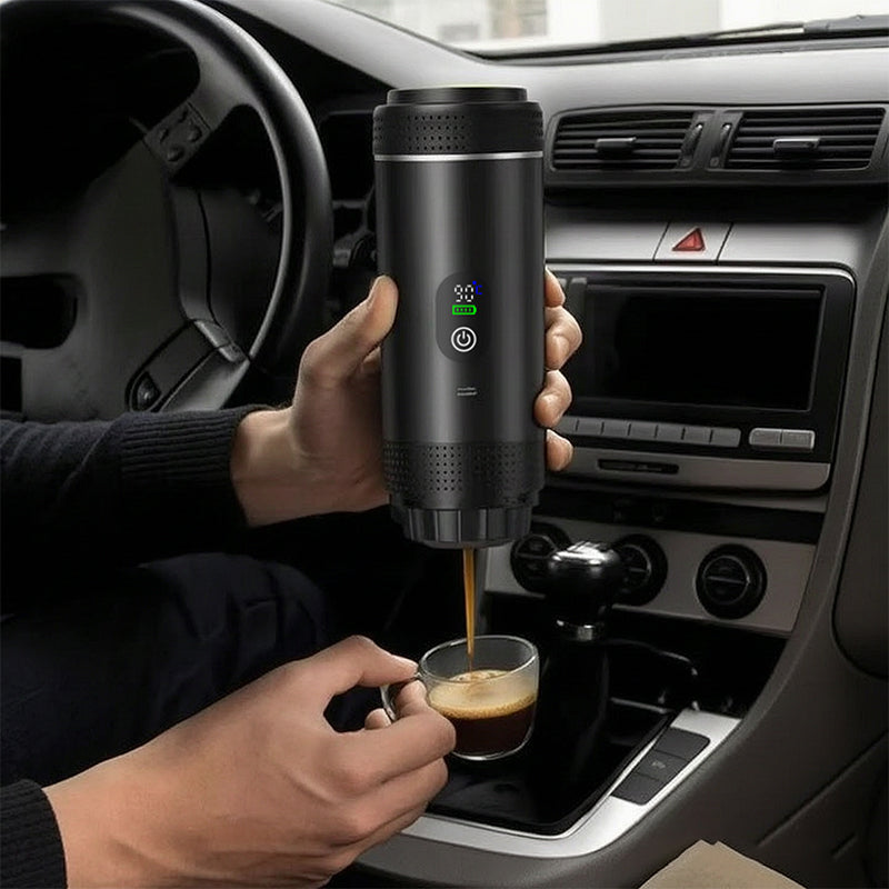 Portable Espresso Machine w/ Digital Display – 3-in-1 Capsule & Ground Coffee Maker for Travel, Camping & Office