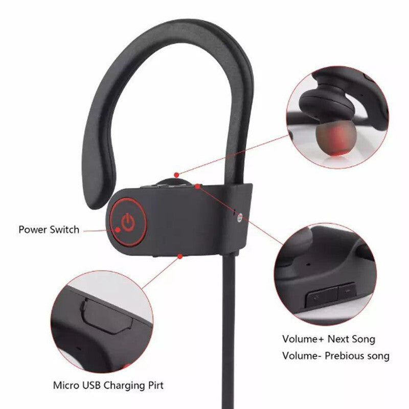 Over-the-ear sports wireless Bluetooth stereo headphones