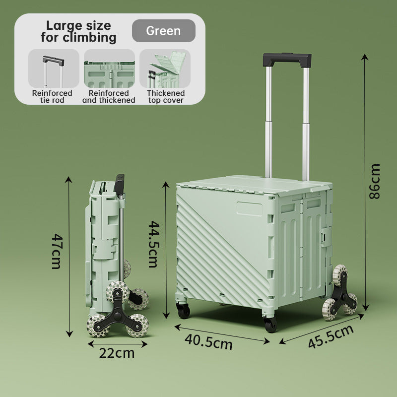 Folding Utility Cart with Lid – Rolling Storage Wagon for Shopping, Travel & Outdoor Activities